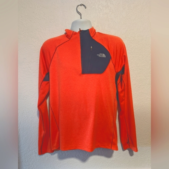 The North Face Orange and Gray Half-Zip Sweater - Picture 2 of 5
